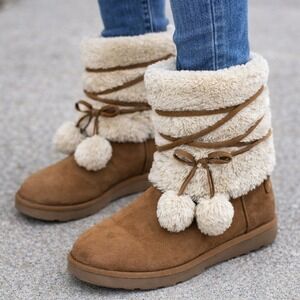 Makalu Brown Suede Faux Fur Lined Winter Snow Boots Women's Size 7